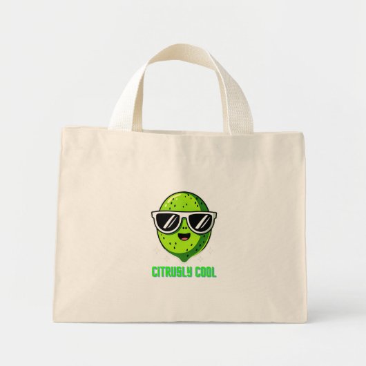 Citrusly Cool Funny Serieus Cool Limoen Zonnebril Mini Tote Bag (Voorkant)