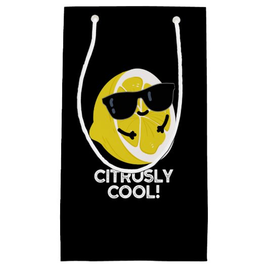 Citrusly Cool Grappige Citrus Pun Dark BG Klein Cadeauzakje (Voorkant)