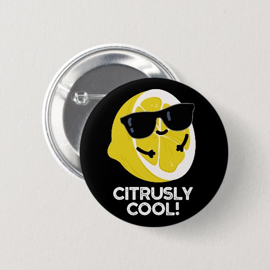 Citrusly Cool Grappige Citrus Pun Dark BG Ronde Button 5,7 Cm (Voorkant /achterkant)