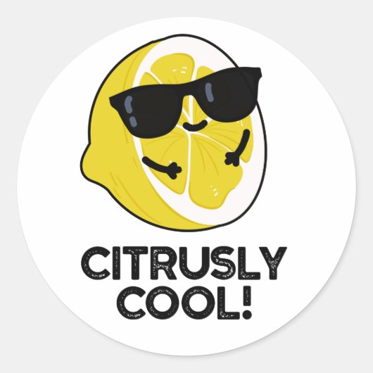 Citrusly Cool Grappige Citrus Pun Ronde Sticker (Voorkant)