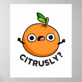 Citrusly Funny Serieus Oranje woordspeling Poster (Voorkant)