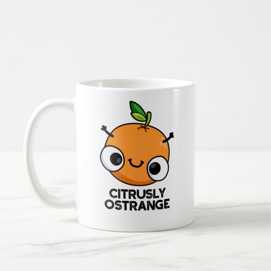 Citrusly Oodd Funny Strange Oranje Pun Koffiemok (Links)