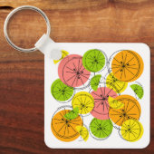 Citrusmonogram achterzijde aluminium vierkant dubb sleutelhanger (Voorkant)