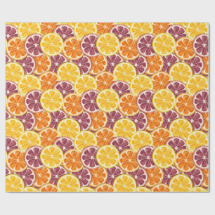 Citruspatroon cadeaupapier