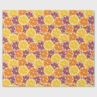 Citruspatroon cadeaupapier