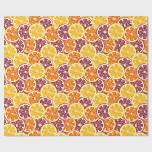 Citruspatroon cadeaupapier (Vlak)