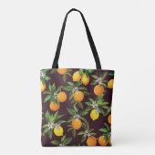 Citruspatroon,  citroenen Sinaasappels. Tote Bag (Achterkant)