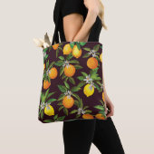 Citruspatroon,  citroenen Sinaasappels. Tote Bag (Dichtbij)