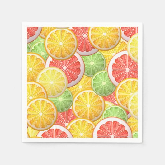 Citruspatroon - grapefruit, citroen, limoen, sinaa servetten (Voorkant)