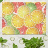 Citruspatroon - grapefruit, citroen, limoen, sinaa theedoek (Gevouwen)