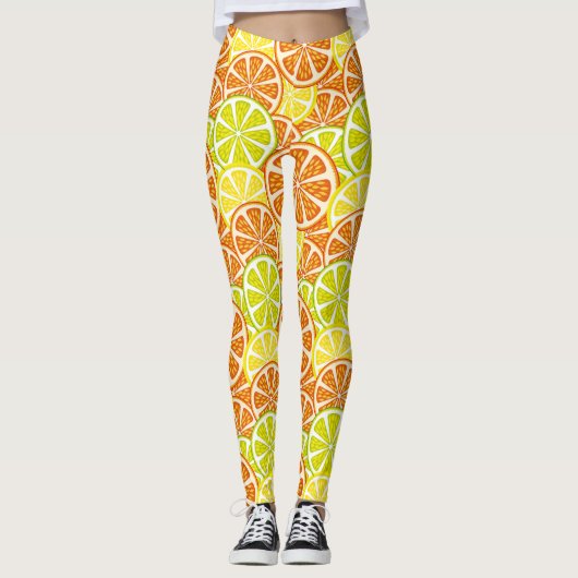 Citruspatroon Leggings (Voorkant)
