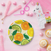 Citruspatroon Papieren Bordje (Feest)