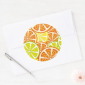 Citruspatroon Ronde Sticker (Envelop)