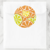 Citruspatroon Ronde Sticker (Tas)