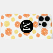 Citruspatroon Sinaasappel Citroen Rond Monogram Wi Case-Mate iPhone Case (Achterkant (horizontaal))