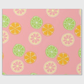 citruspatroonvruchten cadeaupapier (Vlak)