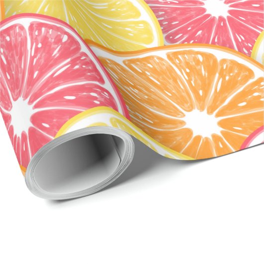 Citrusplakken Cadeaupapier (Rol Hoek)