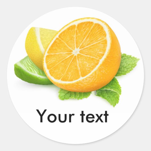 Citrusplakken Ronde Sticker (Voorkant)