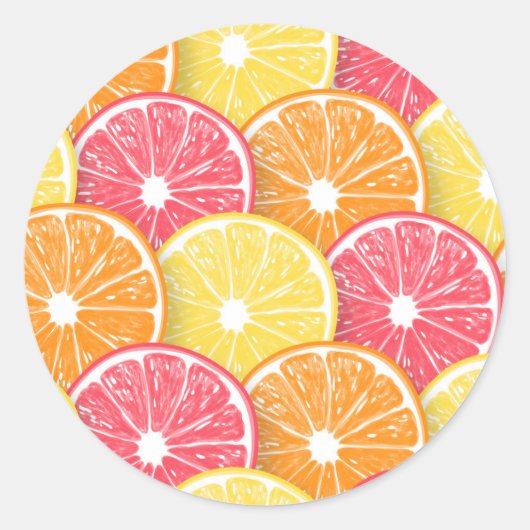 Citrusplakken Ronde Sticker (Voorkant)