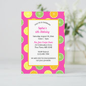 Citrusschijfjes All Occasion Pink Party Kaart (Staand voorkant)