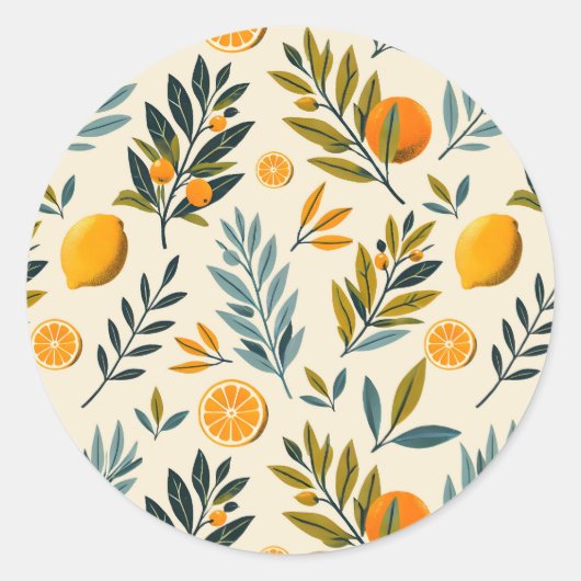 citrustuin ronde sticker (Voorkant)