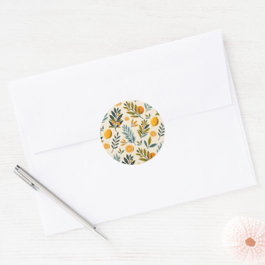 citrustuin ronde sticker (Envelop)