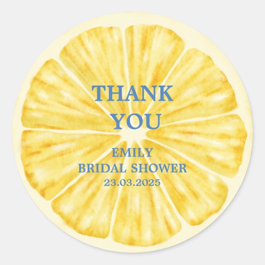 Citrusvrucht citroen Bruiloftsborrel Ronde Sticker (Voorkant)