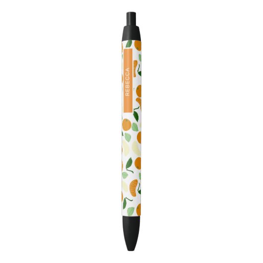 citrusvrucht van Manderin Zwarte Inkt Pen (Voorkant Verticaal)