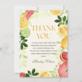 Citrusvruchten 1e verjaardag bedankkaart (Voorkant)