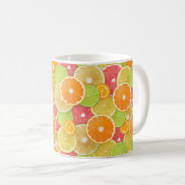 Citrusvruchten achtergrond koffiemok