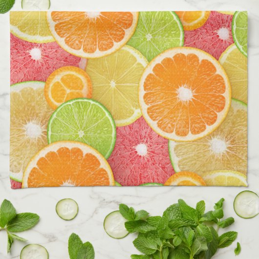 Citrusvruchten achtergrond theedoek (Gevouwen)
