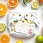 Citrusvruchten Baby shower luierkrabbel Informatiekaartje