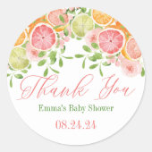 Citrusvruchten & Baby showers Favor Ronde Sticker (Voorkant)