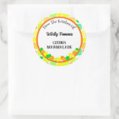 Citrusvruchten, bewerkt met Limoen en Sinaasappels Ronde Sticker (Tas)