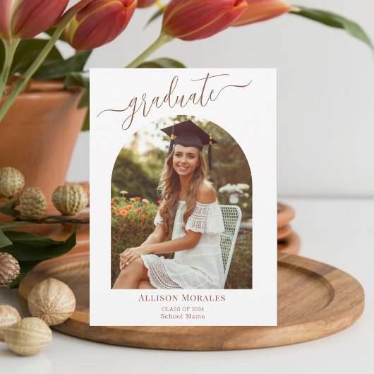 Citrusvruchten Bloemen Perzik Foto Afstuderen Kaart