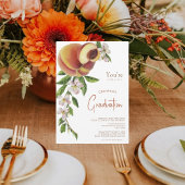 Citrusvruchten Bloemen Perzik Foto Afstuderen Kaart