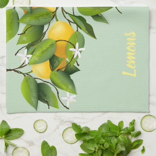 Citrusvruchten botanisch theedoek (Gevouwen)