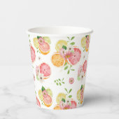 Citrusvruchten Bruidsmeisjeshower Papieren Bekers (Achterkant)