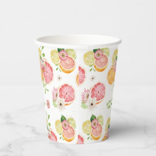 Citrusvruchten Bruiloftsfeest Papieren Bekers (Rechts)