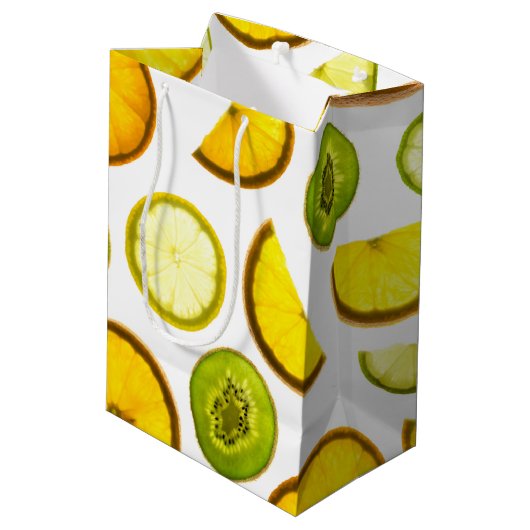 Citrusvruchten Cadeaubag Medium Cadeauzakje (Achterkant Gekanteld)