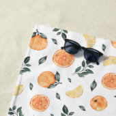citrusvruchten citroen sinaasappel monogram strandlaken (In situ)