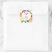 Citrusvruchten Dank u bruiloft Vierkante Sticker (Tas)