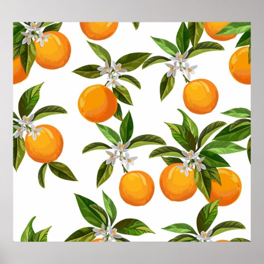 Citrusvruchten:  digitale illustratie poster (Voorkant)