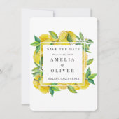 citrusvruchten | Elegante bruiloft Save the Date Kaart (Voorkant)