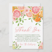 Citrusvruchten en bloemen Baby shower Bedankkaart (Voorkant)