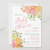 Citrusvruchten en bloemen Baby shower Kaart (Voorkant)
