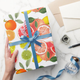 Citrusvruchten- en -lederpapier cadeaupapier