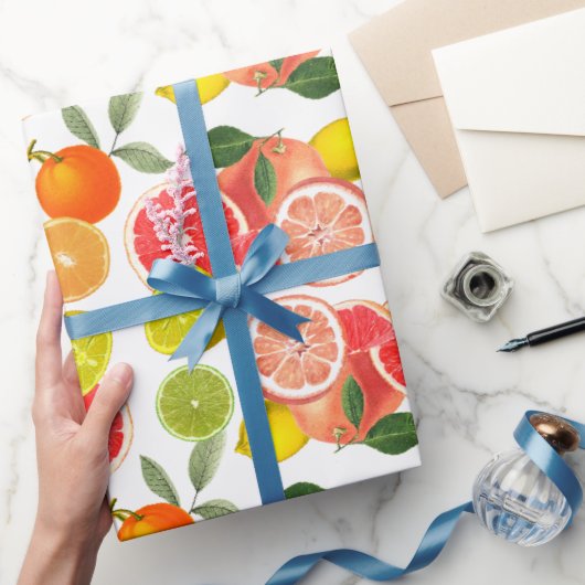 Citrusvruchten- en -lederpapier cadeaupapier (Geschenken)