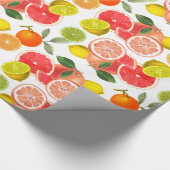 Citrusvruchten- en -lederpapier cadeaupapier (Hoek)