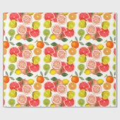 Citrusvruchten- en -lederpapier cadeaupapier (Vlak)